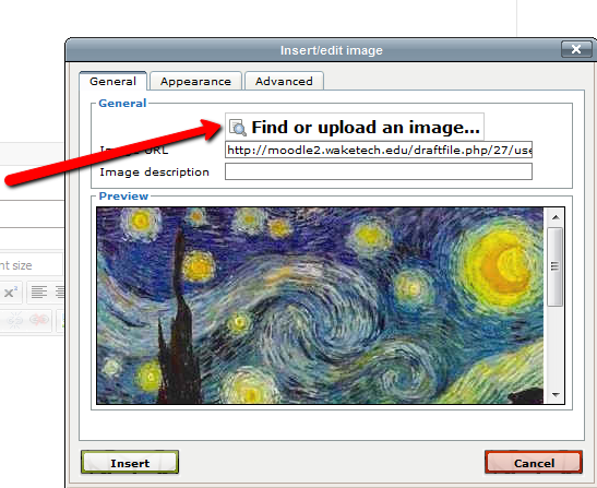 Find or upload Image file